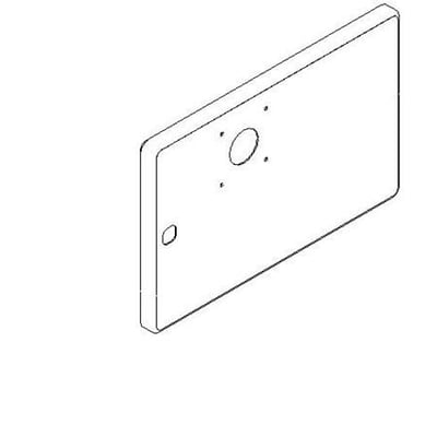 Eaton Tabula låge til q-box 1 i blå, 3x2M, vist som en teknisk tegning med mål og monteringshuller.