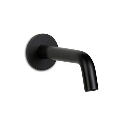 Mat sort udløbstud til indbygnings armatur med en 1/2 tommer tilslutning og en afkortbar længde på 100-180 mm.