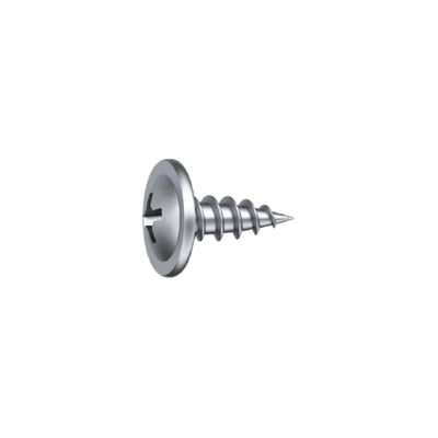EJOT montageskrue på 4,2 x 19 mm med bredt, rundt hoved, krydskærv og spids gevindende.