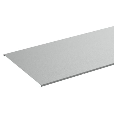 Schneider Electric låg W5-200 til kabelstige, 200 mm bred, med el-forzinket overflade på hvid baggrund.