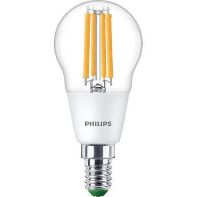 Philips LED Krone pære med E14 sokkel, 2,3W, klar og varm hvid, energiklasse A.