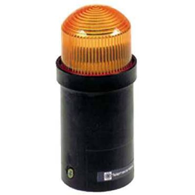 Schneider Electric lystableau XVDLS6B5 med orange blinkende lys, 45mm diameter, 24VDC, lavet af polyamid og polycarbonat.