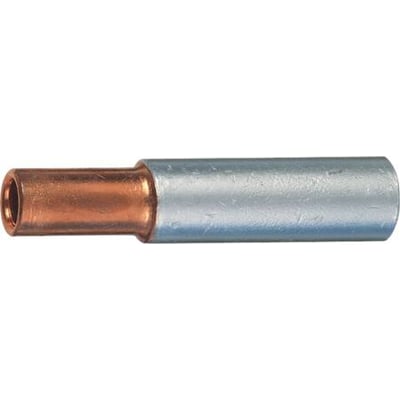Klauke pressemuffe til aluminium- og kobberkabler med 95/25mm2 kapacitet og tofarvet metaldesign.