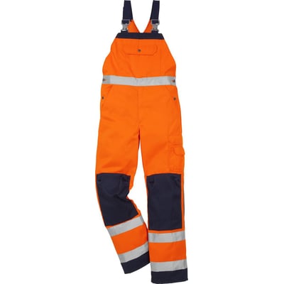 Kansas HI VIS Overall KL2 1001 i orange og marineblå, str. C52, med refleksbånd og praktiske lommer.
