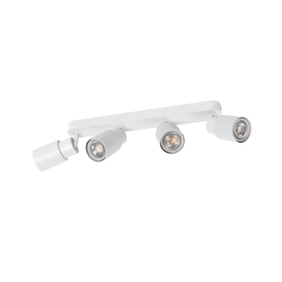 Detalje af SLV PURI CW loftlampens spots, viser den hvide finish og GU10 fatningens struktur.