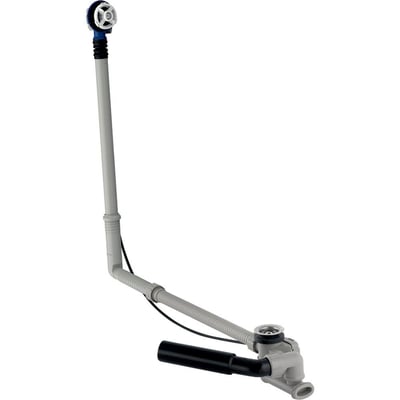 Geberit afløbsgarniture med overløb og kabelbetjent bundventil, 730mm lang, til kar med Ø52mm ventilhul.