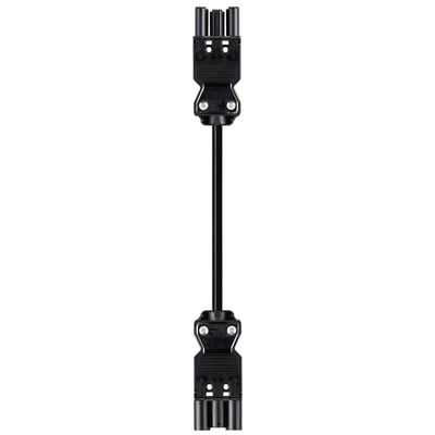 Nærbillede af et Wieland GST18I3 3-polede kabel, der viser HAN/HUN stik og sort PVC-kabel.