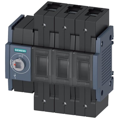 Siemens 3-pole afbryder 160A med frontbetjening til venstre og tydelig ON/OFF indikator.