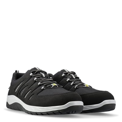 Sika Footwear Maddox Black-Grey Low sikkerhedssko str 37, med sort åndbart overdel og hvid mellemsål.