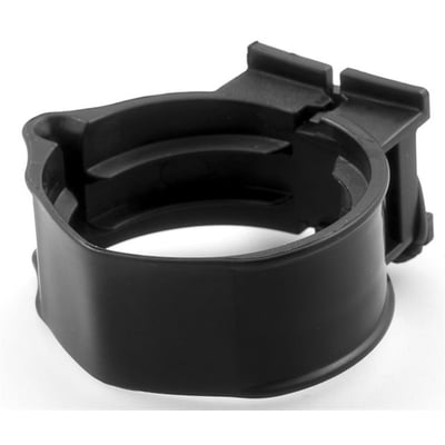 Sort holder til luftslange fra Speedglas til Heavy Duty svejseskærm G5-01, set skråt forfra.