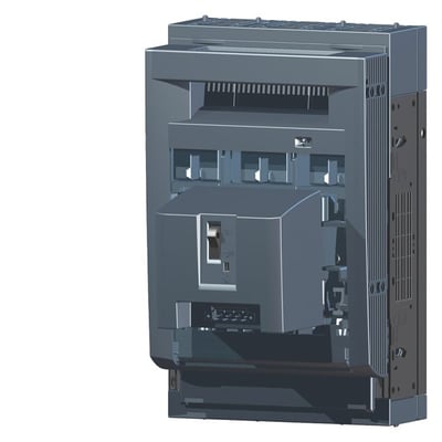 Siemens 3-polet sikringsafbryder 3NP1, NH1, 250A, 70mm med monteringsplade og elektromekanisk overvågning i grå plast.