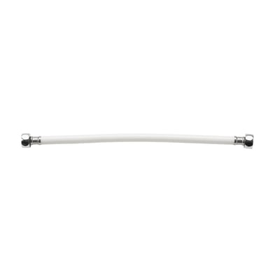 Hvid VAERK tilslutningsslange på 500 mm med 1/2" indvendigt gevind i messing i begge ender.