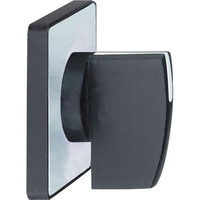 Schneider Electric drejegreb 45x45mm i mat sort med blankt skilt og multifix 4-huls montage.