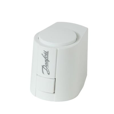 Danfoss ABNM A5 LOG termoaktuator i hvid plast med 24V AC forsyning, passer til RA 2000 ventilhuse.