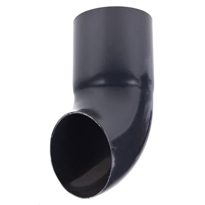 Plastmo vandudkaster i sort plast med en diameter på 110 mm, vist isoleret på hvid baggrund.