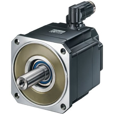 Siemens 1FK7 kompakt servomotor med 0.85 NM moment og 6000 RPM, RAL7016, med aksel og kobling.