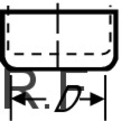 Skematisk tegning af en 110 mm sort Geberit PEH muffe til gulvkloset med angivelser af dimensioner.