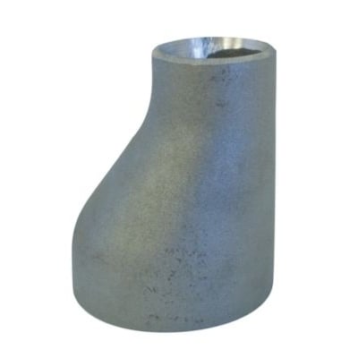 Excentrisk svejsereduktion med synlig overgang fra 76,1mm til 42,4mm i børstet metal.