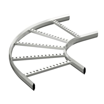 Schneider Electric indvendig 90° bøjning til kabelstiger, 150 mm bred, fremstillet af syrefast rustfri stål AISI316.