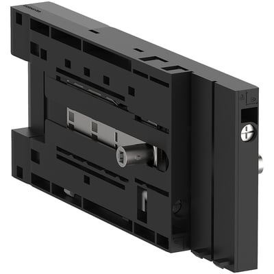 Schneider Electric mekanisk spærring LA9G972 i sort plast med metaldele, designet til G630-800 og G265-500 kontaktorer.