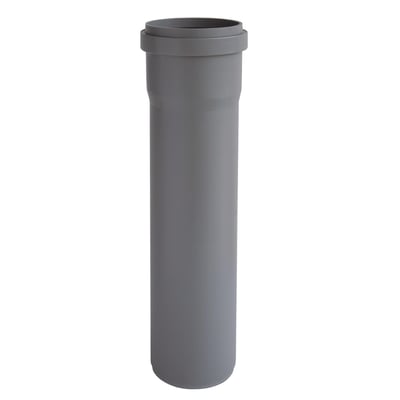 Nicoll HT-PP afløbsrør i grå polypropylen med muffe og tydelig kant. Røret er 1500 mm langt og har en diameter på 32 mm.