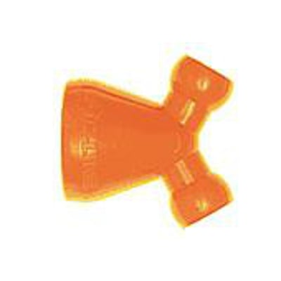 Orange Loc-Line grenrør med dimensionerne 1/2"x1/4"x1/2", monteret på en hvid baggrund.