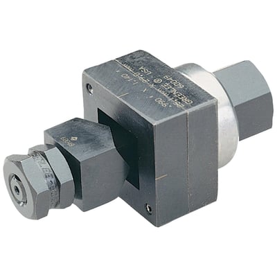 Klauke specialform hulstanser "Heavy Duty" 36x86mm, en kraftig, rektangulær hydraulisk udstanser i sort metal med indgraveret tekst.