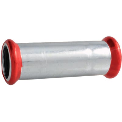 Unico skydemuffe til varmeinstallationer, fz 76 mm press, med forzinket stålrør og røde EPDM O-ringe.