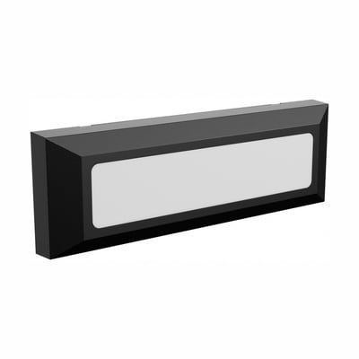 SpectrumLED 6 W LED-trappelys i sort med aflang lysflade, justerbar hvid lysfarve og IP54-beskyttelse.