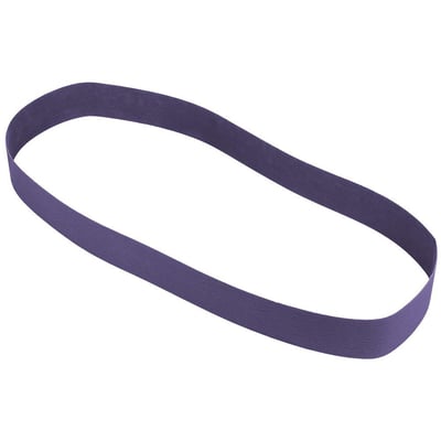 Et ovalt formet Tyrolit lærredsbånd 75x2000 mm, korn 36, med ensartet ru overflade af keramiske korn.