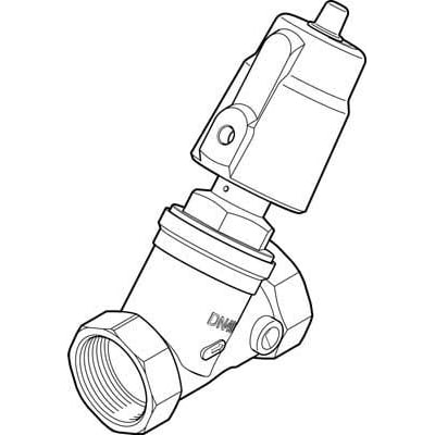 Festo skråsædeventil VZXF-L-M22C-M-B-N112-350-H3B1-50-6 med pneumatisk aktivering og blød forsegling.