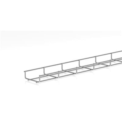 Enkel lang gitterbakke i varmgalvaniseret stål med dimensionerne 35 mm højde, 100 mm bredde og 4 mm tråddiameter.