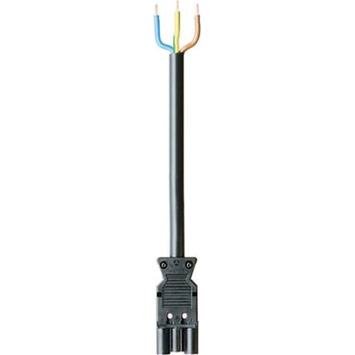 Wieland gesis® GST18I3 tilslutningskabel med sort 3-polet stik og synlige ledere i den frie ende.