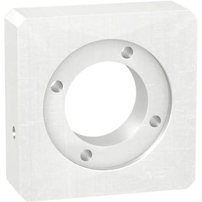 Schneider Electric KIT til GBX-GBY60 BSH-BMH0703 adaptersæt med 60mm gearkasse diameter, viser monteringshuller og slibefinish.