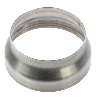 Nordic Quality metal overgang til ventilation, med en diameter på 127 mm til 152 mm, sølvfarvet og skinnende.