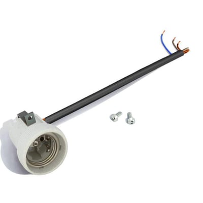 Louis Poulsen Toldbod 220 retrofit kit med fatning, ledning og skruer, hvid plast.