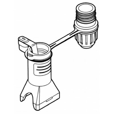 Raychem E-100-L2-E afslutningsdåse med LED, viser LED-indikatoren og tilslutningsmekanismen i detaljer.