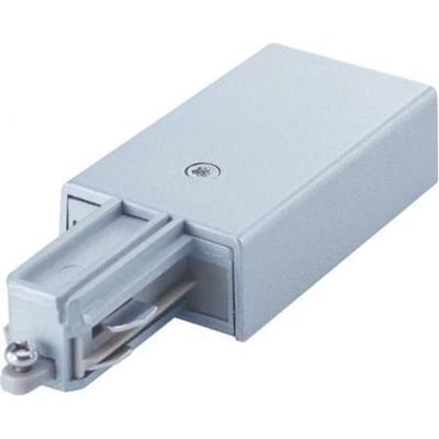 Square 1F 230V tilslutning i hvid plast, designet til venstre side med synlige metal kontakter og skrue detaljer.