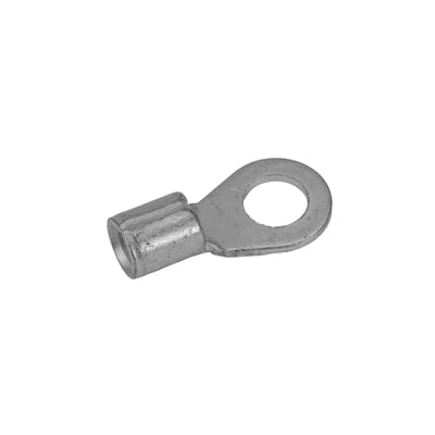 Elpress B4653R uisoleret ringkabelsko til 4-6 mm² med M5-ring, vist skråt med kabelindgangen og hullet synlige.