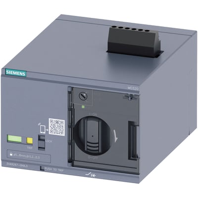 Siemens MO320 motordrev, 24-60 V DC, med betjeningsknapper og statusindikatorer på grå overflade.