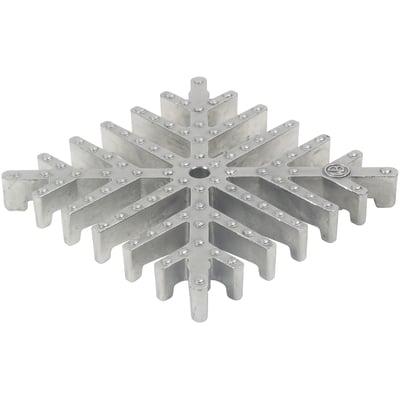 Blücher Hygienic-Pro Square rist af syrefast rustfrit stål (AISI304C) med et unikt blomsterformet design på 170x170 mm.