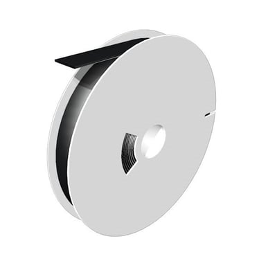 Detaljeret billede af Weidmüller HSS-HF krympeflex-mærkat på en 30 meter rulle, sort, egnet til 16-70mm² kabler.