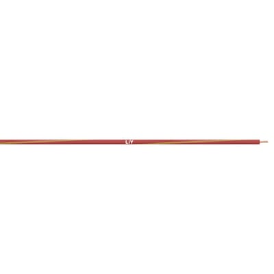 Lapp LIY 2CHELIX 1X0,25 BUWH kabel med rød ydre isolering og en gul inderstreng, vist på hvid baggrund.