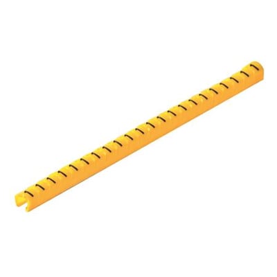 Weidmüller ledningsmærke CLI O 10-3 GE/SW med sort print af tallet "6" på en gul PVC-strimmel.