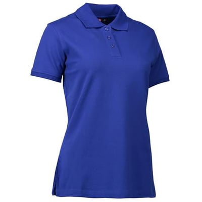 ID Identity Polo dame stretch i kongeblå, str. 3XL, med tre tone i tone-knapper og krave.
