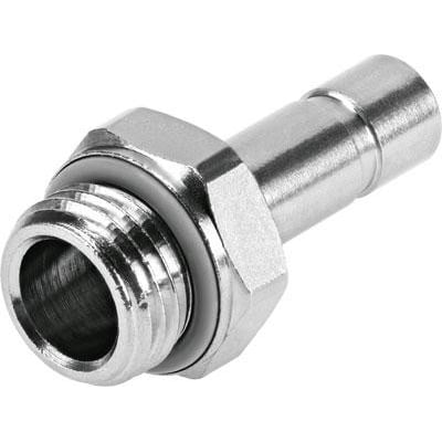 Festo lige forskruning indstik NPQH-D-G18-S8-P10 med 6 mm nominel størrelse og tætningsring i metal.