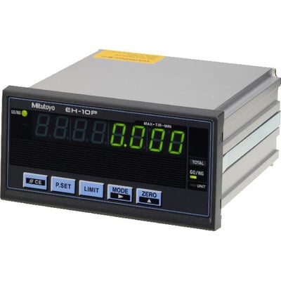 Mitutoyo EH-10P ciffertavle i sort med grønne digitale tal og knapper til P.SET, LIMIT, MODE og ZERO.