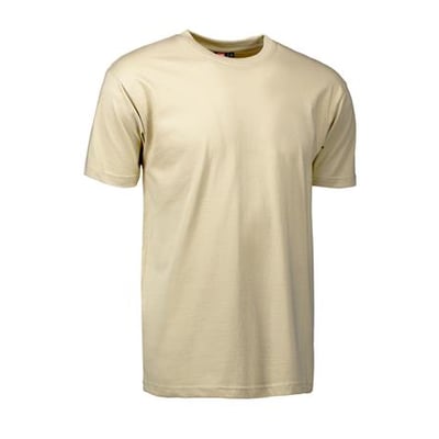 ID Identity T-TIME® T-shirt i størrelse 3XL, klassisk beige farve med rund halsudskæring og korte ærmer.