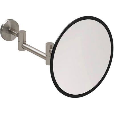 Cosmic Architect S+ vægmonteret kosmetikspejl i rustfrit stål med 5x forstørrelse og 20 cm diameter, vist på hvid baggrund.