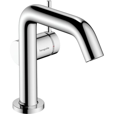 Hansgrohe Tecturis S 110 håndvaskarmatur i skinnende krom med et elegant kurvet design og betjeningsgreb.